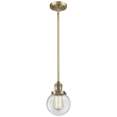 Innovations Lighting Franklin Restoration Beacon 6" Led Mini Pendant - Brushed Brass - Clear