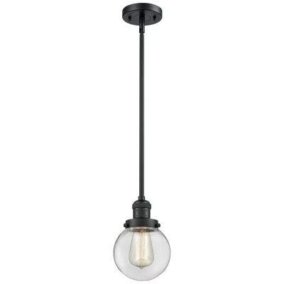 Innovations Lighting Franklin Restoration Beacon 6" Led Mini Pendant - Matte Black - Clear