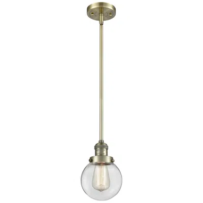Innovations Lighting Franklin Restoration Beacon 6" Mini Pendant - Antique Brass - Clear