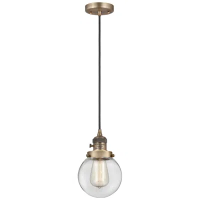 Innovations Lighting Franklin Restoration Beacon 6" Mini Pendant - Brushed Brass - Clear Sh