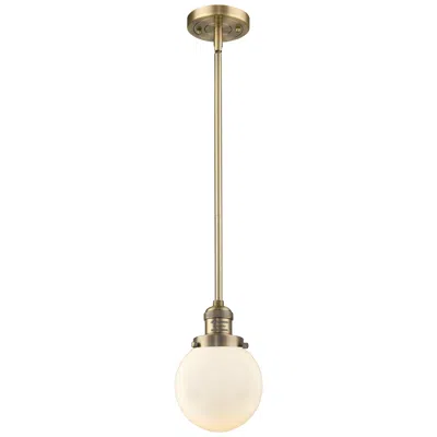 Innovations Lighting Franklin Restoration Beacon 6" Mini Pendant - Brushed Brass - Matte Wh