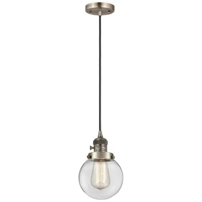 Innovations Lighting Franklin Restoration Beacon 6" Mini Pendant - Led Bulb - Brass - Clear
