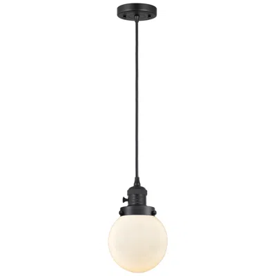 Innovations Lighting Franklin Restoration Beacon 6" Mini Pendant - Matte Black - Matte White