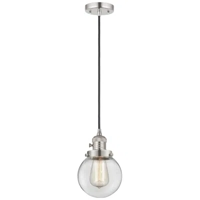 Innovations Lighting Franklin Restoration Beacon 6" Mini Pendant - Polished Nickel - Clear