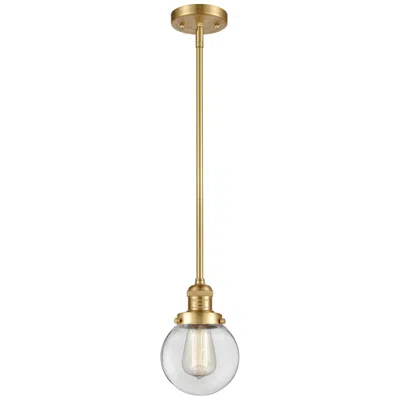 Innovations Lighting Franklin Restoration Beacon 6" Mini Pendant - Satin Gold - Clear