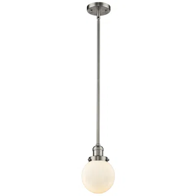 Innovations Lighting Franklin Restoration Beacon 6" Mini Pendant - Satin Nickel - Matte Whi