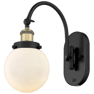 Innovations Lighting Franklin Restoration Beacon 6" White Shade Black Brass Incandescent Sc
