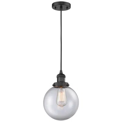 Innovations Lighting Franklin Restoration Beacon 8" Led Mini Pendant - Matte Black - Clear