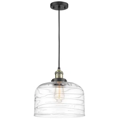 Innovations Lighting Franklin Restoration Bell 12" Black Brass Corded Mini Pendant W/ Deco