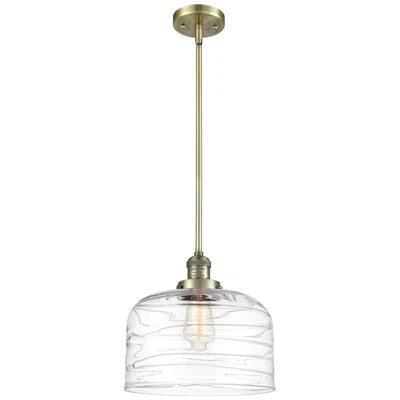 Innovations Lighting Franklin Restoration Bell 12" Brass Stemmed Mini Pendant W/ Deco Shade