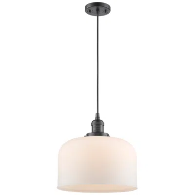 Innovations Lighting Franklin Restoration Bell 12" Bronze Corded Mini Pendant W/ White Shad