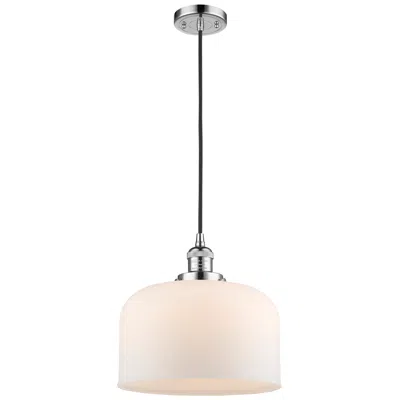 Innovations Lighting Franklin Restoration Bell 12" Chrome Corded Mini Pendant W/ White Shad