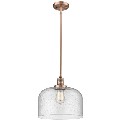 Innovations Lighting Franklin Restoration Bell 12" Copper Stemmed Mini Pendant W/ Seedy Sha