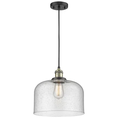 Innovations Lighting Franklin Restoration Bell 12" Led Mini Pendant - Black Brass - Seedy
