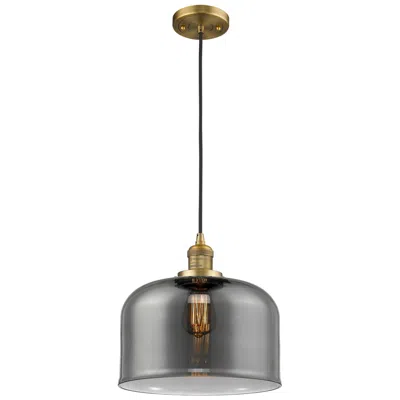 Innovations Lighting Franklin Restoration Bell 12" Led Mini Pendant - Brass - Plated Smoke