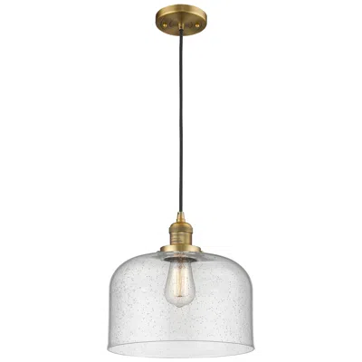 Innovations Lighting Franklin Restoration Bell 12" Led Mini Pendant - Brushed Brass - Seedy