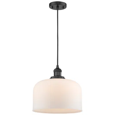 Innovations Lighting Franklin Restoration Bell 12" Led Mini Pendant - Matte Black - Matte W
