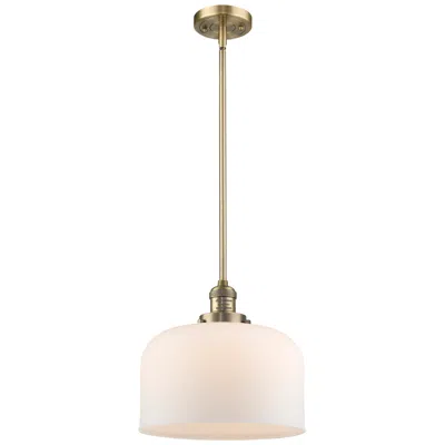 Innovations Lighting Franklin Restoration Bell 12" Mini Pendant - Brushed Brass - Matte Whi