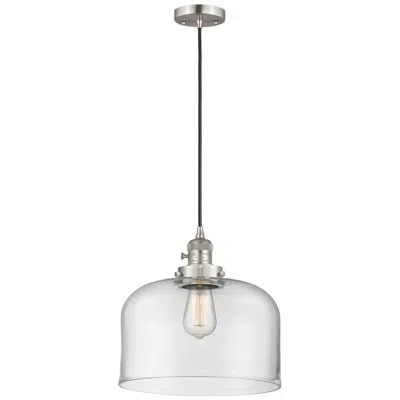 Innovations Lighting Franklin Restoration Bell 12" Mini Pendant - Brushed Satin Nickel - Cl