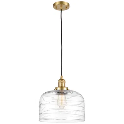 Innovations Lighting Franklin Restoration Bell 12" Satin Gold Corded Mini Pendant W/ Deco S