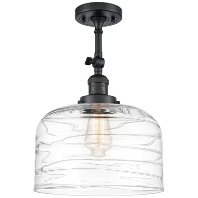 Innovations Lighting Franklin Restoration Bell  12" Semi-flush Mount - Black - Clear Deco S