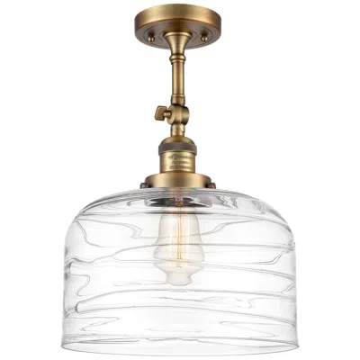 Innovations Lighting Franklin Restoration Bell  12" Semi-flush Mount - Brass - Clear Deco S
