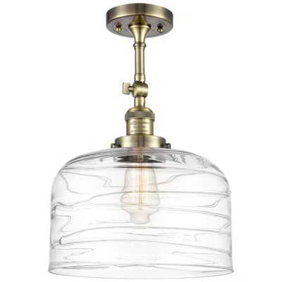 Innovations Lighting Franklin Restoration Bell  12" Semi-flush Mount - Brass - Clear Deco S