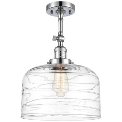 Innovations Lighting Franklin Restoration Bell  12" Semi-flush Mount - Chrome - Clear Deco