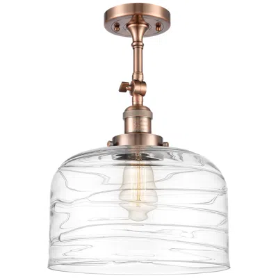Innovations Lighting Franklin Restoration Bell  12" Semi-flush Mount - Copper - Clear Deco In Transparent