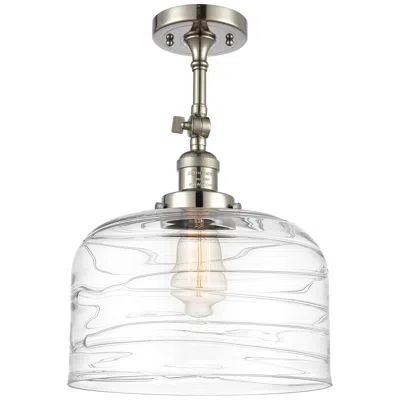Innovations Lighting Franklin Restoration Bell  12" Semi-flush - Polished Nickel - Swirl