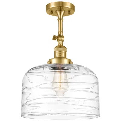 Innovations Lighting Franklin Restoration Bell  12" Semi-flush - Satin Gold - Clear Deco Sw In Multi