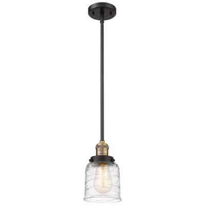 Innovations Lighting Franklin Restoration Bell 5" Black Brass Stemmed Mini Pendant W/ Deco