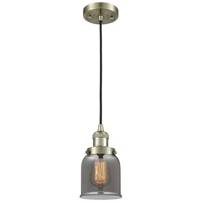 Innovations Lighting Franklin Restoration Bell 5" Brass Corded Mini Pendant W/ Smoke Shade