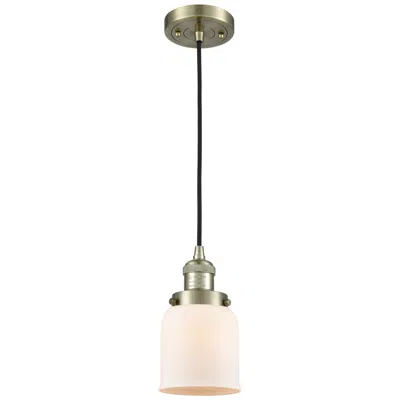 Innovations Lighting Franklin Restoration Bell 5" Brass Corded Mini Pendant W/ White Shade