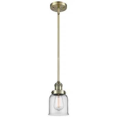 Innovations Lighting Franklin Restoration Bell 5" Brass Stemmed Mini Pendant W/ Clear Shade