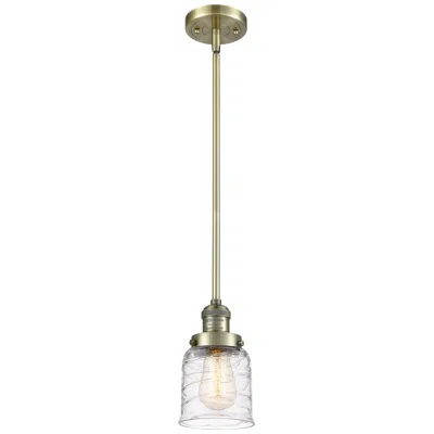 Innovations Lighting Franklin Restoration Bell 5" Brass Stemmed Mini Pendant W/ Deco Shade