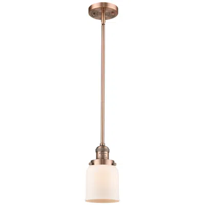 Innovations Lighting Franklin Restoration Bell 5" Copper Stemmed Mini Pendant W/ White Shad
