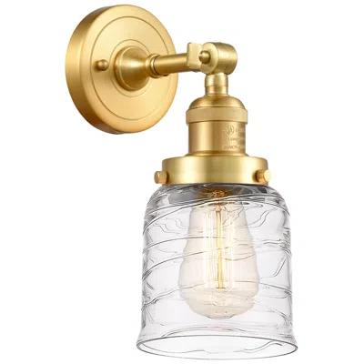 Innovations Lighting Franklin Restoration Bell 5" Incandescent Sconce - Gold - Swirl Shade
