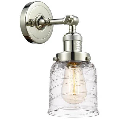 Innovations Lighting Franklin Restoration Bell 5" Incandescent Sconce - Nickel - Swirl Shad