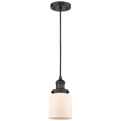 Innovations Lighting Franklin Restoration Bell 5" Led Mini Pendant - Matte Black - Matte Wh