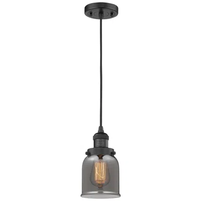 Innovations Lighting Franklin Restoration Bell 5" Led Mini Pendant - Matte Black - Plated Smoke