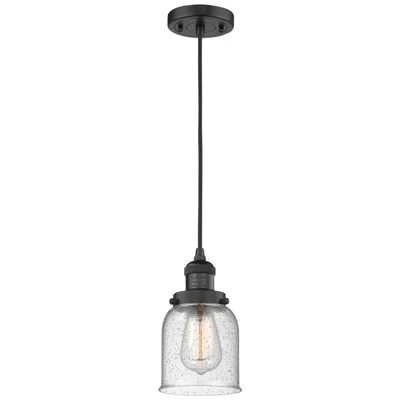 Innovations Lighting Franklin Restoration Bell 5" Led Mini Pendant - Matte Black - Seedy Shade
