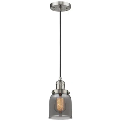 Innovations Lighting Franklin Restoration Bell 5" Led Mini Pendant - Satin Nickel - Plated Smoke