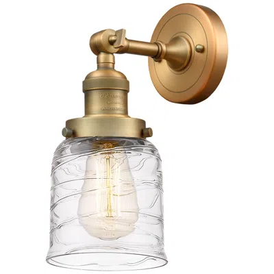 Innovations Lighting Franklin Restoration Bell 5" Led Sconce - Brass Finish - Deco Swirl Sh
