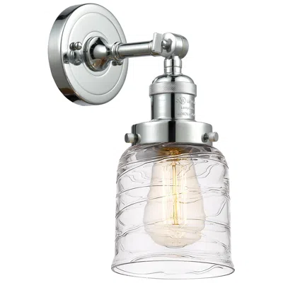 Innovations Lighting Franklin Restoration Bell 5" Led Sconce - Chrome Finish - Deco Swirl S