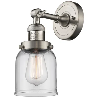 Innovations Lighting Franklin Restoration Bell 5" Led Sconce - Nickel Finish - Clear Shade