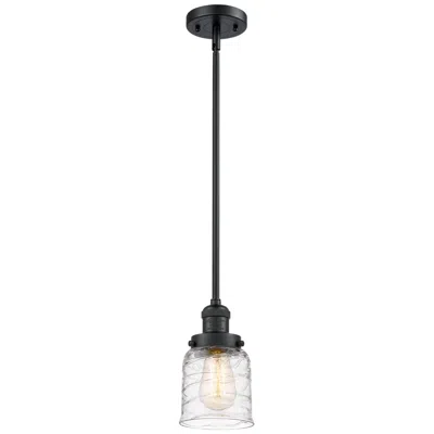 Innovations Lighting Franklin Restoration Bell 5" Matte Black Stemmed Mini Pendant W/ Deco