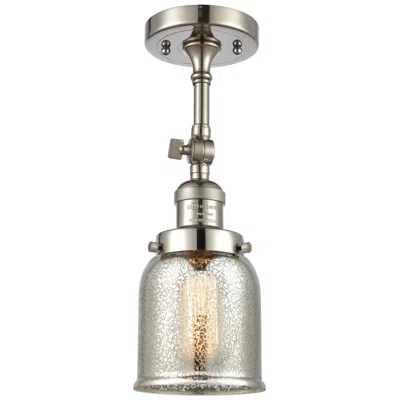 Innovations Lighting Franklin Restoration Bell 5" Polished Nickel Semi Flush W/ Mercury Sha