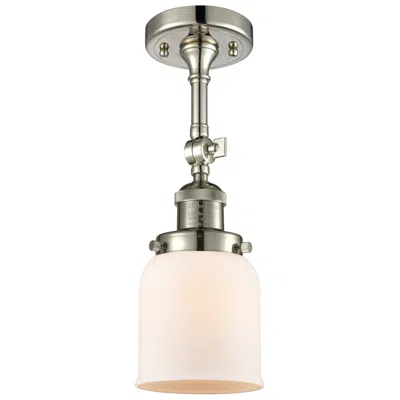 Innovations Lighting Franklin Restoration Bell 5" Polished Nickel Semi Flush W/ White Shade