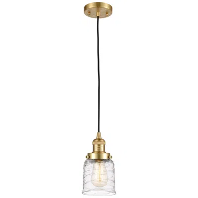 Innovations Lighting Franklin Restoration Bell 5" Satin Gold Corded Mini Pendant W/ Deco Sh